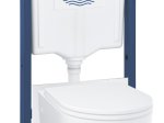 Klozeto komplektas GROHE START ROUND CERAMIC SOLIDO 5in1, kompl. potinkinis rėmas, klozetas, lėtai nusileidžiantis, lengvai nuimamas dangtis, "Sail" mygtukas, garso izoliacijos tarpinė.