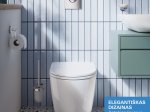 Klozeto komplektas GROHE START ROUND CERAMIC SOLIDO 5in1, kompl. potinkinis rėmas, klozetas, lėtai nusileidžiantis, lengvai nuimamas dangtis, "Sail" mygtukas, garso izoliacijos tarpinė.