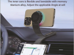 Belaidis automobilinis telefono įkroviklis su magnetiniu laikikliu ALBURNUS, 15W, 2A, juodos spalvos, 