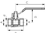 Rutulinis ventilis FERRO Comfort, ilga rankena, vidus-vidus, 1 1/4 ", KFC4