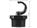 Kabliukas RUSTICLINE, 3/4", RT-76, juodos sp., 2 vnt.