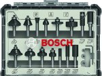 Frezų rinkinys BOSCH Standard, 8 mm kotu, 15 dalių