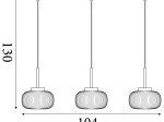Pakabinamas šviestuvas SEARCHLIGHT Lumina, E27, 3 x 60W, 230V, 1040 x 240 x 320 mm, maksimalus aukštis 1300mm, 10271-3BK