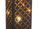 Stalinis nakties šviestuvas GLOBO Clarke, E27, 1 x 40W, 230V, matinio nikelio sp., aksomas juodos/auksinės sp., su jungikliu, 150 x 150 x 570 mm, 15229T2