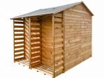 Medinis sodo sandėliukas su malkų pastoge 4IQ, 249 x 202 x 221 cm