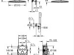 Potinkinė dušo sistema GROHE PRECISION SMARTCONTROL, su termostatu, Vitalio SmartActive 310mm lietaus galva ir Vitalio Get Stick dušeliu, chromo spalva, 34874000