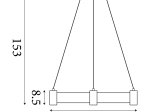 Pakabinamas LED šviestuvas SEARCHLIGHT Moonbeam, 29W, 230V, 3000K, 3024lm, baltos spalvos, 605 x 605 x 85 mm, maksimalus aukštis 1530 mm, 10868-1BK