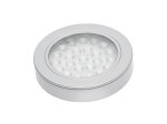 LED šviestuvas GTV Vasco, 1,7 W, 12V, 3000 K, 150 lm, IP20, paviršinis, laidas 2 m, apvalus, sidabro sp., 64x12 mm, LD-VA24CB-53