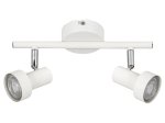 Kryptinis šviestuvas RABALUX Konrad, GU10, 2 x 50W, 230V, IP20, metalinis, baltos sp., 275 x 120 x 130 mm, 5355