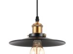 Pakabinamas šviestuvas G.LUX Gt-220-D22-1S-Bl Loft-3, 1 x E27, 220 mm skersmens gaubtas, juodos/žalvario sp.