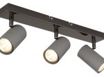 Kryptinis šviestuvas GLOBO Robby, GU10, 3 x 25W, 230V, pilkos sp., 410x100x120 mm