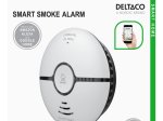 Išmanusis dūmų detektorius DELTACO Smart Home Sh-Ws03, magnetinis, WiFi, valdomas su programėle, šviesa ir garsas, baltos sp.