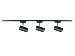 Kryptinis šviestuvas ant bėgelio DPM X-LINE STR-3XGU10-B, GU10, 3 x 60W, 230V, juodos sp., 1000x60x117 mm