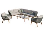 Lauko baldų komplektas ESTI ESTA Auro v4, kampinė sofa 273 x 210 x 73,5 cm, 2 foteliai  80,5 x 77 x 69 cm, stalas 85 x 127 x 32 cm