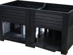 Plastikinė sandėliavimo dėžė sodui, su pakelta lysve, 150 x 76 x 78 cm, antracito sp.