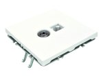 Kompiuterio ir antenos lizdas TOPE Bora, 2 vietų, įleidžiamas, baltos sp., 500900013