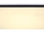 Išmanusis lubinis LED šviestuvas GLOBO Ully Smart Light, 24W, 230V, 2400 lm, 2700-6000K, su 2xAA el., pultu, vald. per progr., dimer., matinis juodas, 485x485x60 mm, 48025BSH
