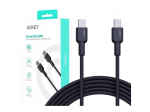 Įkrovimo laidas AUKEY, USB-C į USB-C, pintas kabelis, ilgis 1.8m, 60W/480Mbps, juodos sp., EU001-LLTSN1040021