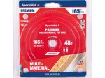 Medienos pjovimo diskas SPECIALIST+ Premium Multimaterial, akumuliatoriniams pjūklams, 165x20 mm, 48 dantys