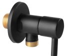 Kampinis ventilis FERRO ROTONDO Z295-BL, su keramine galvute, G1/2 x 3/8, juoda, Z295-BL