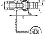 Išleidimo rutulinis ventilis FERRO F-Comfort  1/2", su kamščiu, ZSN1, ZSN1