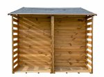 Medinis sodo sandėliukas su malkų pastoge 4IQ, 249 x 202 x 221 cm