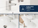 Praustuvo maišytuvas GROHE DICE, M dydis, su "push-up" dugno vožtuvu, chromas,1018330000