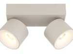 Kryptinis šviestuvas GLOBO Rae, LED, 2 x 6W, 480lm, 3000K, pilkos sp., 205x72x120 mm