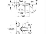 Vonios maišytuvas GROHE Start, chromas, 32278002