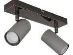 Kryptinis šviestuvas GLOBO Robby, GU10, 2 x 25W, 230V, pilkos sp., 260x100x120 mm