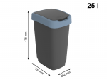 Šiukšlių dėžė rūšiavimui ROTHO Twist, 25 l, mėlyna sp.