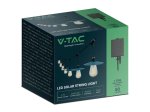 Girlianda su saulės elementais V-TAC VT-715S, veikimo laikas iki 10 val., 12 metrų ilgio, 15 lempučių, 8 šviesos rėžimai
