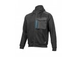 Džemperis HOGERT WORKWEAR Theo, su gobtuvu, 65% medvilnė, 35% poliesteris, juoda spalva, M (50) dydis