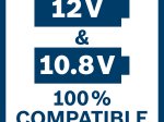 Akumuliatorinis suktuvas BOSCH Professional GSR 12V-15, 2 baterijos 12V, 2,0 Ah, 10 priedų rinkinys, lagaminas (060186810G)