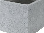 Lauko vazonas, cementinis, kvadratinis, pilkos sp., 30 x 30 x 30 cm.