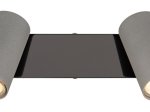 Kryptinis šviestuvas GLOBO Robby, GU10, 2 x 25W, 230V, pilkos sp., 260x100x120 mm