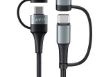Įkrovimo laidas HAVIT DOT 6244, universalus, Type-C arba USB-A į Type-C arba Lightning, sustiprintas, 60W 1 m, juodos sp.
