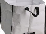 Sulankstomas maišas sodo atliekoms, 100 l, 42 x 42 x 42 cm, 120 g/m2, su rankenomis, baltos sp.