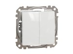 Perjungiklis SCHNEIDER 10-1-Sdd111108, SEDNA Design, 2 klavišų, įleidžiamas, baltos spalvos, 10A 250V