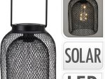 Pakabinamas žibintas su saulės baterija, juodos sp., 150 x 210 mm
