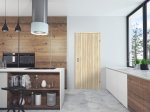 Laminuotos vidaus durys su užlaida VOSTER Plain, dešininės, spalva Oak latte, matmenys 2030 x 644 x 40 mm