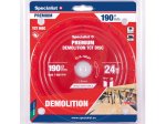 Medienos pjovimo diskas SPECIALIST+ Demolition, akumuliatoriniams pjūklams, 190x30 mm, 24 dantys