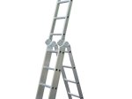 Kopėčios HERVIN EQUIPMENT, aliuminės, daugiafunkcės, 4x5 pakopų, 2760-5730 mm, AM0220A