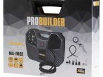 Oro kompresorius PROBUILDER, galia 1100 W, maks. slėgis 8 Bar, srautas 180 l/min, komplekte pistoletas ir antgaliai
