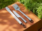 Grilio įrankių rinkinys BARBECOOK Premium, (mentelė,žnyplės,šefų peilis), 3vnt., nerūdijančio plieno, 45.7 cm