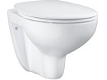 Klozetas GROHE BAU CERAMIC, pakabinamas, berėmis, lėtai nusileidžiantis dangtis su greito nuėmimo f-ja, baltas, 39351000