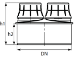 Vidaus nuotekų vakuuminis ventilis (alsuoklis) MAGNAPLAST HPLUS,DN50