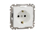 Kištukinis lizdas SCHNEIDER 10-1-Sdd111022, SEDNA Design, 1 vietos, įleidžiamas, su įž., su apsauga, baltos sp.,su spyruok.gnybtais 16A 250V