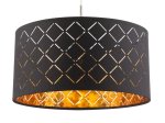 Pakabinamas šviestuvas GLOBO Clarke, E27, 1 x 60W, 230V, matinio nikelio sp., aksomas juodos/auksinės sp., 400 x 1400 mm, 15229H
