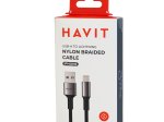 Įkrovimo laidas HAVIT 670, USB A - Lightning, 1m, sustiprintas